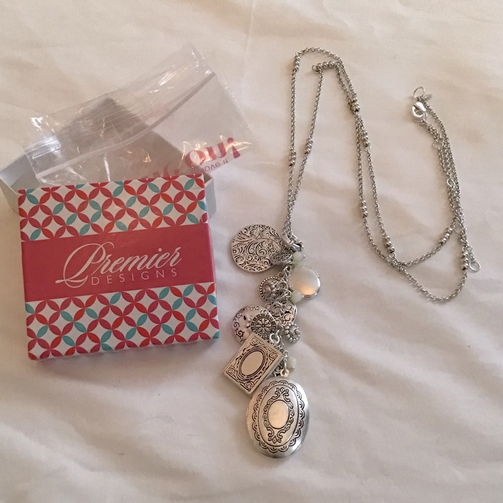 NWB Premier Designs charm photo necklace